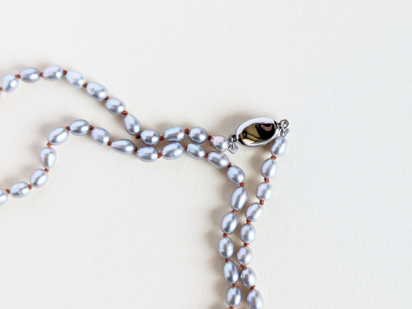 Long Grey Pearl Necklace - Chara