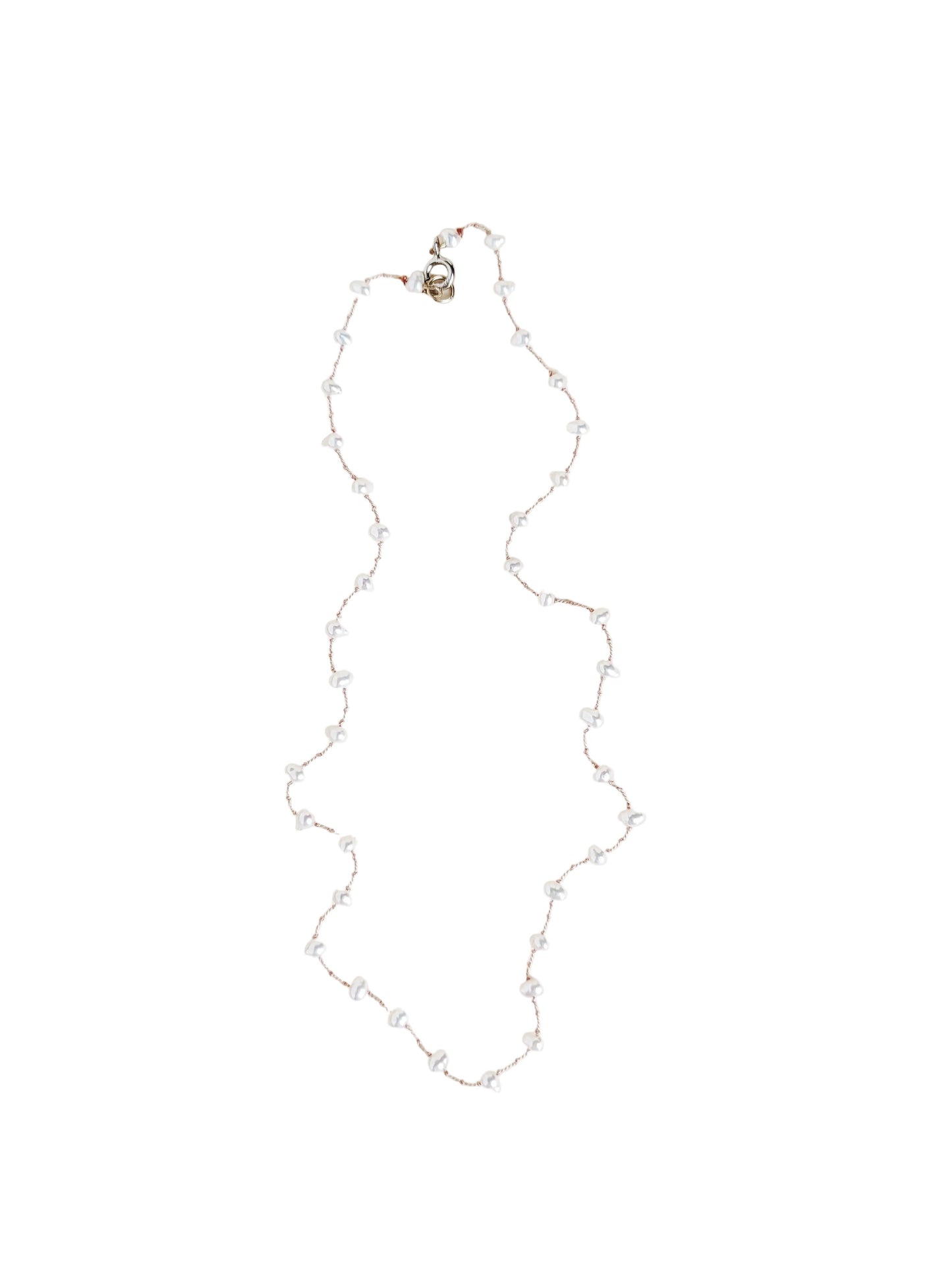 Pearl necklace on a white background