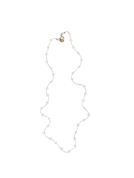 Pearl necklace on a white background