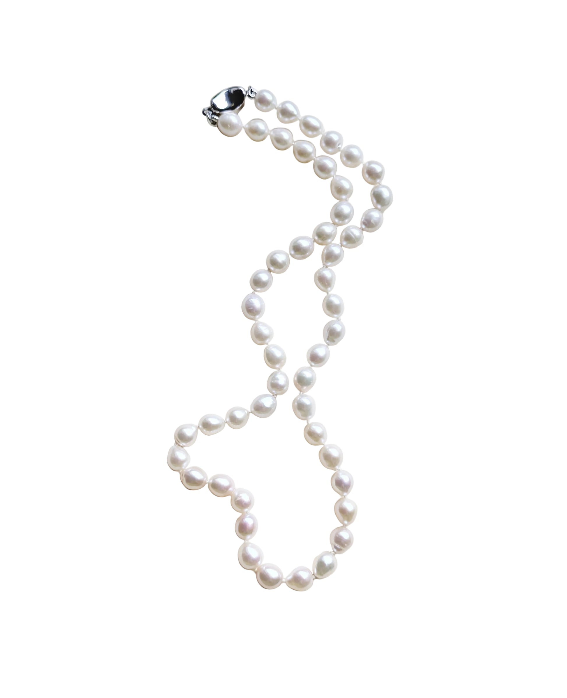 Pearl necklace on a white background