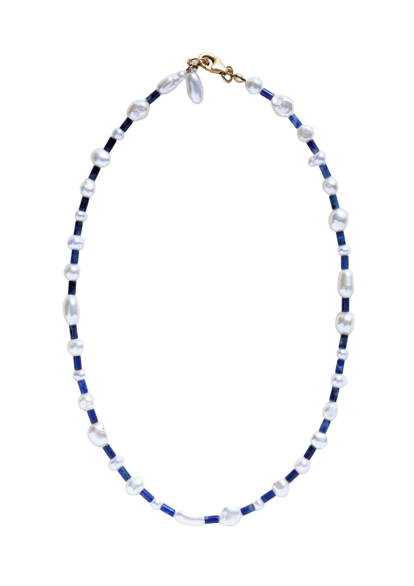 Lapis lazuli and pearl choker.