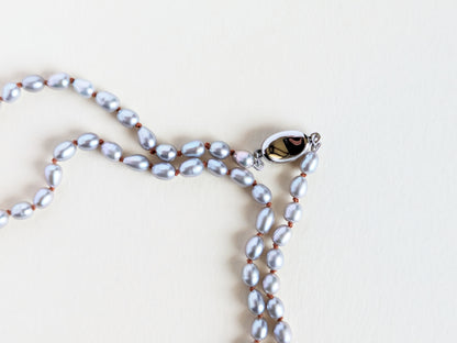 Long Grey Pearl Necklace - Chara
