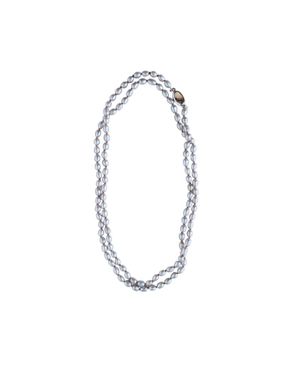 Two strand grey pearl necklace.