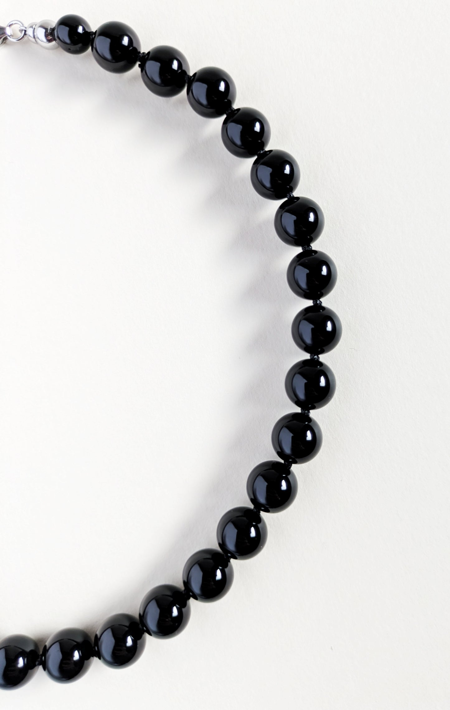 Details of black onyx necklace.