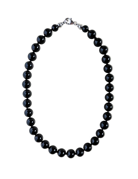 Black onyx beaded necklace.
