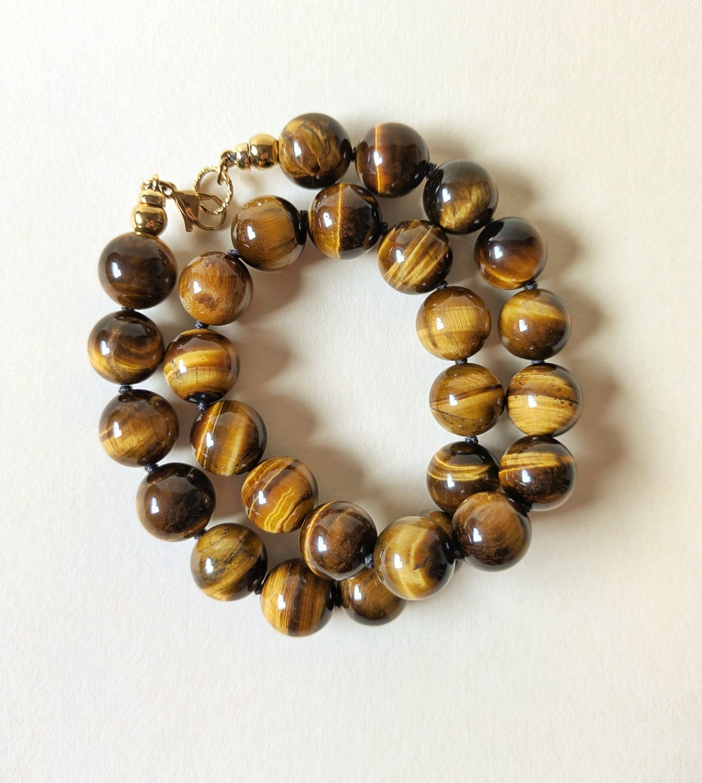 Wrapped tiger eye necklace.